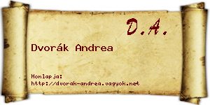 Dvorák Andrea névjegykártya