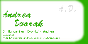 andrea dvorak business card